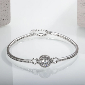Pulseira Prata 925 Moissanite Cravejada Clássica