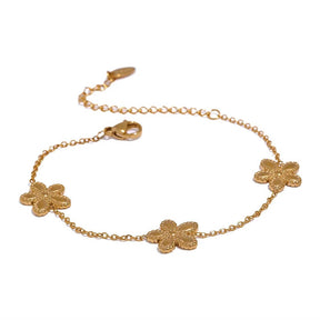 Pulseira Banho Ouro 18K Floral