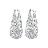 Brinco Prata 925 Elegante Gota com Pedras Zircônias