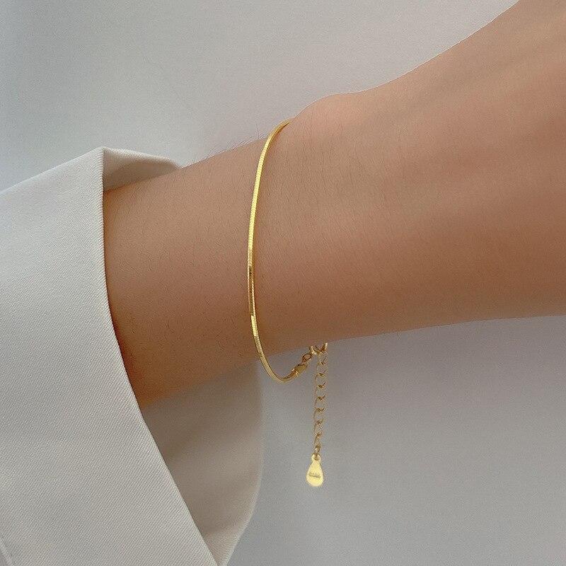 Pulseira Prata 925 Fio Dourado